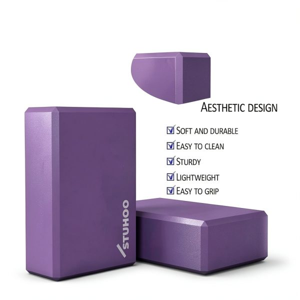 STUHOO Yoga Blocks Purple EVA Foam Sports Outdoors-1