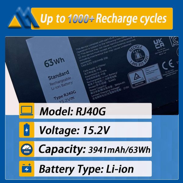 Dell Laptop Battery RJ40G 63Wh Lithium-ion-1