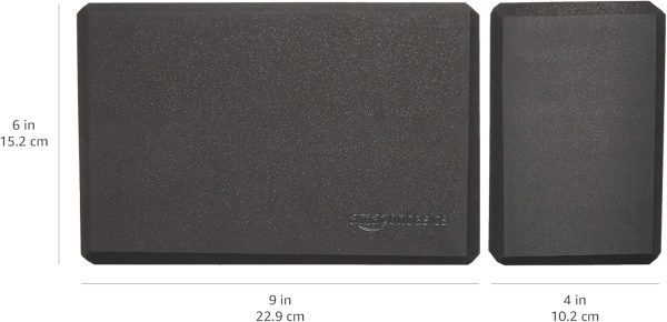 Yoga Blocks Amazon Basics Black High Density Foam-5