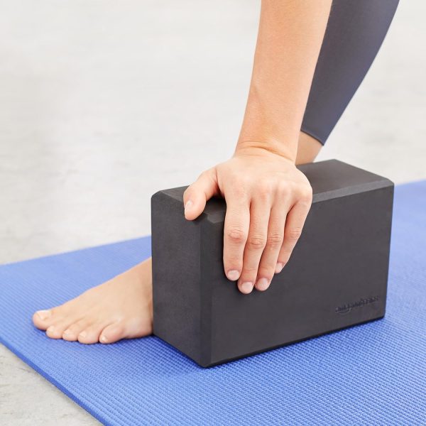Yoga Blocks Amazon Basics Black High Density Foam-1