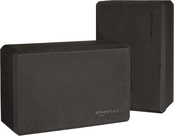Yoga Blocks Amazon Basics Black High Density Foam-0
